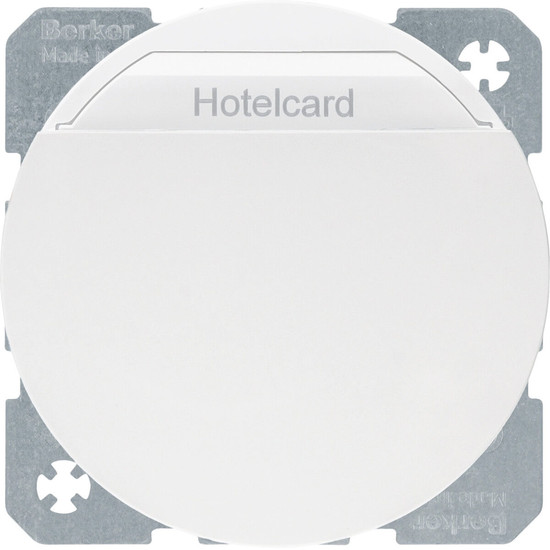 Berker 16402089 Relais-Schalter mit Zentralstück für Hotelcard R.1/R.3 polarweiß. glänzend