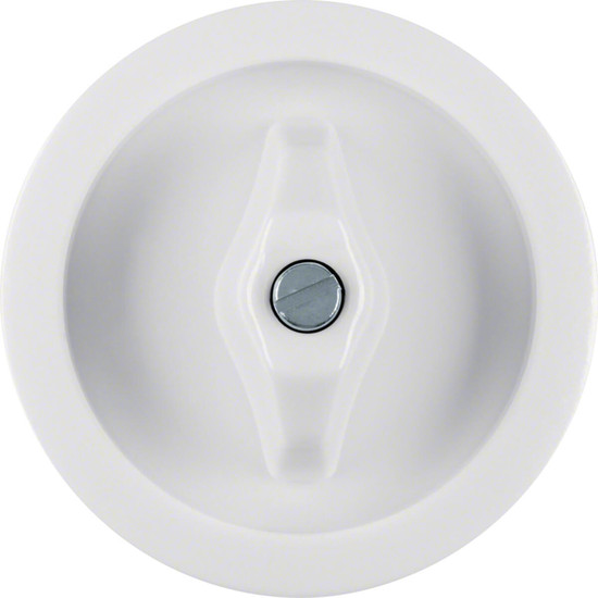 Berker 1647 Zentralstück mit Knebel Serie 1930. polarweiß glänzend