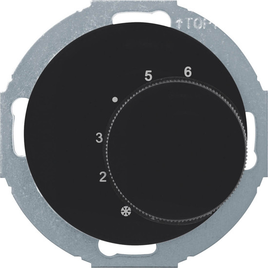 Berker 20262035 Temperaturregler mit Wechsler und Serie R.classic schwarz. glänzend