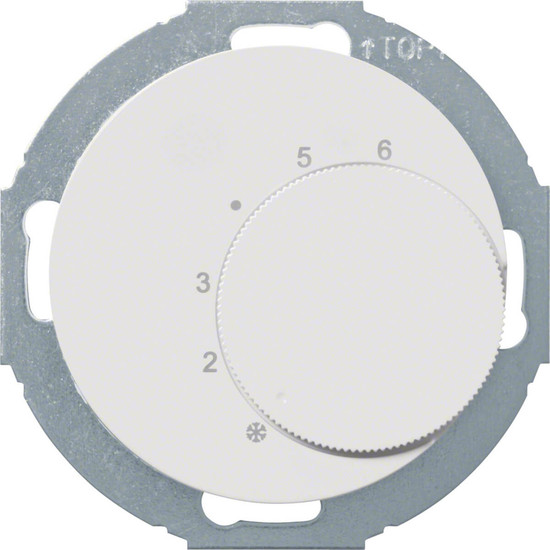 Berker 20262079 Temperaturregler mit Wechsler und Serie R.classic polarweiß. glänzend