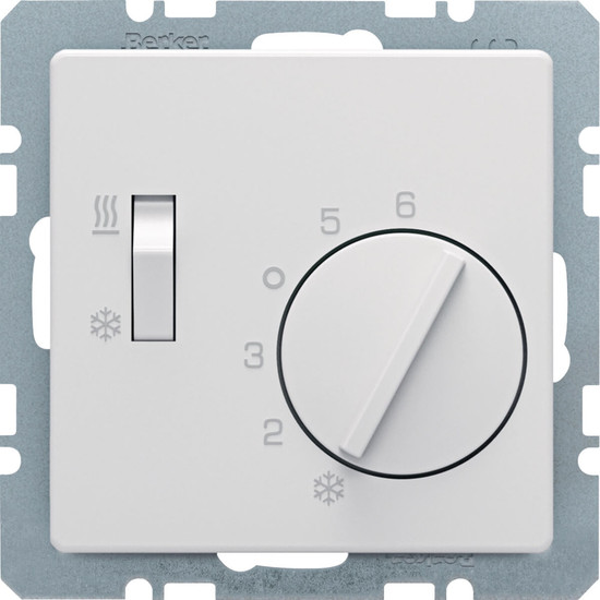 Berker 20296089 Temperaturregler. Wechsler mit Schalter Heizen/Kühlen. Q.x. polarw. samt