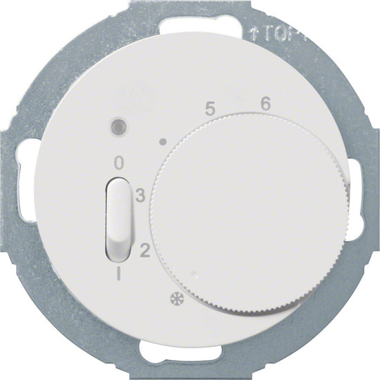 Berker 20302079 Temperaturregler mit Öffner. Wippschalter und LED R.classic polarweiß. glänzend
