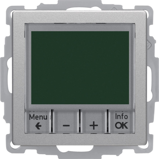 Berker 20446084 Temperaturregler. Schließer. mit Zentralstück. zeitgesteuert Q.x alu samt. lack.