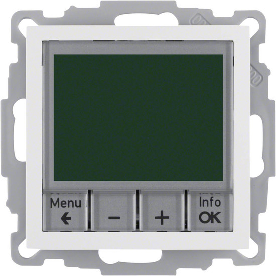 Berker 20448989 Temp.-Regler. Schließer. m. Z.-Stk.. zeitgesteuert S.1/B.3/B.7 polarweiß. glänz.