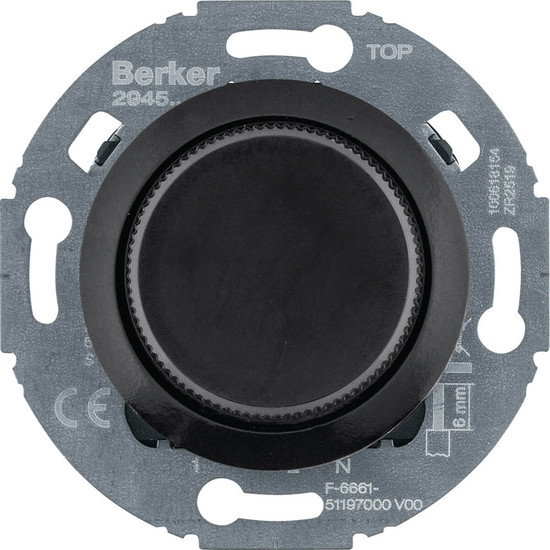 Berker 294511 Nebenstellen-Einsatz f. Universal-Drehd. Komf.. 1930/Glas/R.classic. schw. gl.