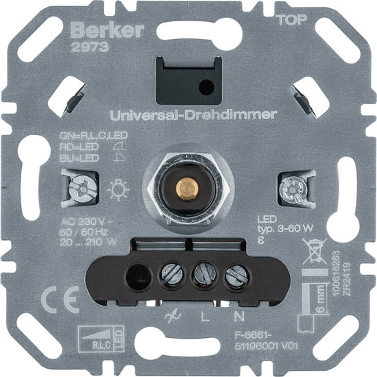 Berker 2973 Universal-Drehdimmer (R. L. C. LED). Lichsteuerung