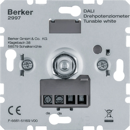 Berker 2997 DALI Drehpotenziometer Tunable white. Softrastung. Lichtsteuerung