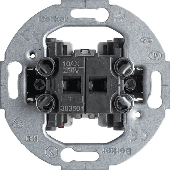 Berker 303501 Serienschalter. runder Tragring. Lichtsteuerung