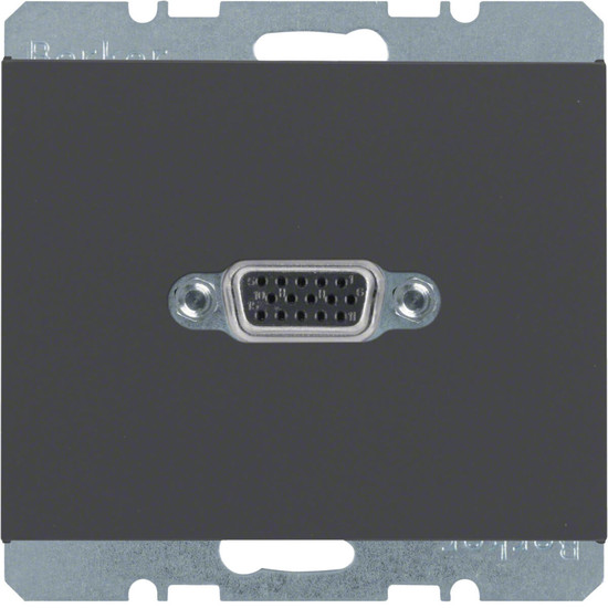 Berker 3315417006 VGA Steckdose mit Schraub-Liftklemmen K.1 anthrazit. matt