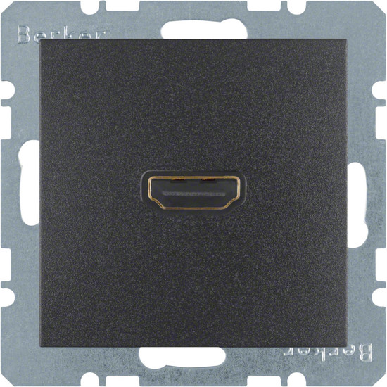 Berker 3315431606 High Definition Steckdose mit 90°-Steckanschluss S.1/B.3/B.7 anthrazit. matt