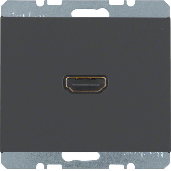 Berker 3315437006 High Definition Steckdose mit 90°-Steckanschluss K.1 anthrazit. matt