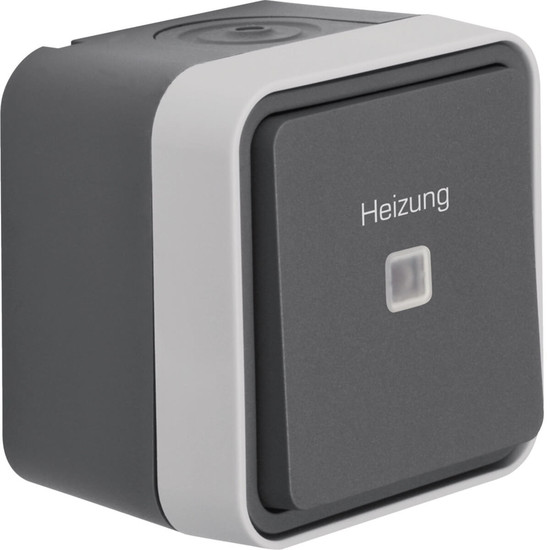 Berker 35663505 Kontroll-Wechselschalter mit Aufdruck eizung AP W.1 grau LT