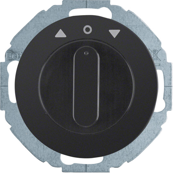 Berker 38112145 Jalousie-Drehschalter 1p. Zentralstück. Drehknopf. Serie R.classic.schwarz