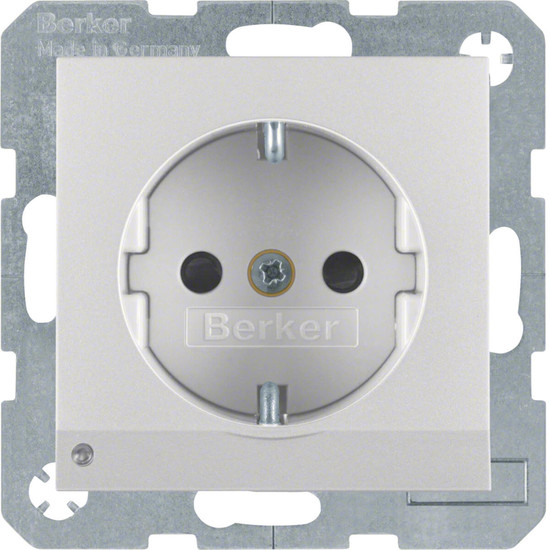 Berker 41091404 Steckdose Schuko mit LED-Orientierungslicht S.1/B.3/B.7 alu. matt