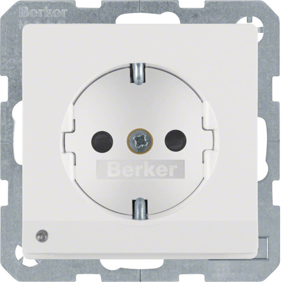 Berker 41096089 Steckdose Schuko mit LED-Orientierungslicht Q.x polarweiß. samt