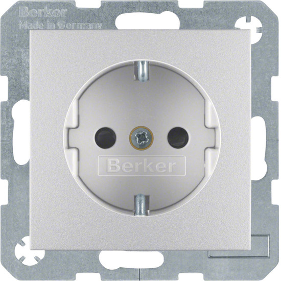 Berker 41231404 Steckdose Schuko mit erhöhtem Berührungsschutz S.1/B.3/B.7 alu matt. lackiert
