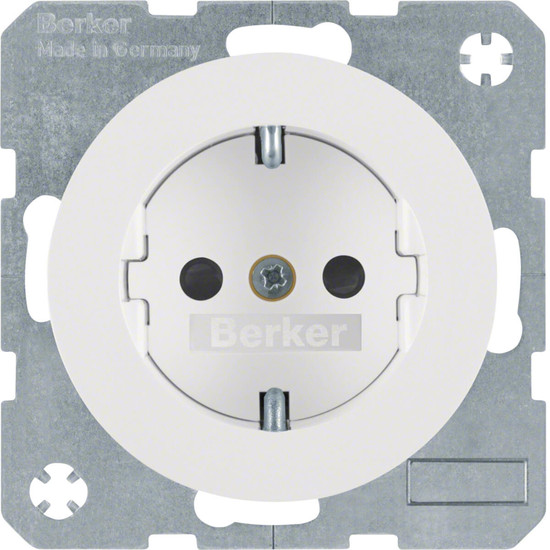 Berker 41232089 Steckdose Schuko mit erhöhtem Berührungsschutz R.1/R.3 polarweiß. glänzend
