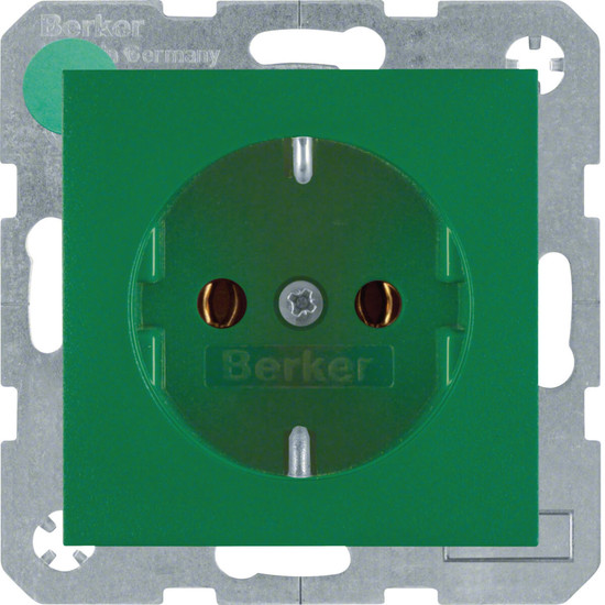 Berker 41431913 Steckdose Schuko S.1/B.3/B.7 grün. matt