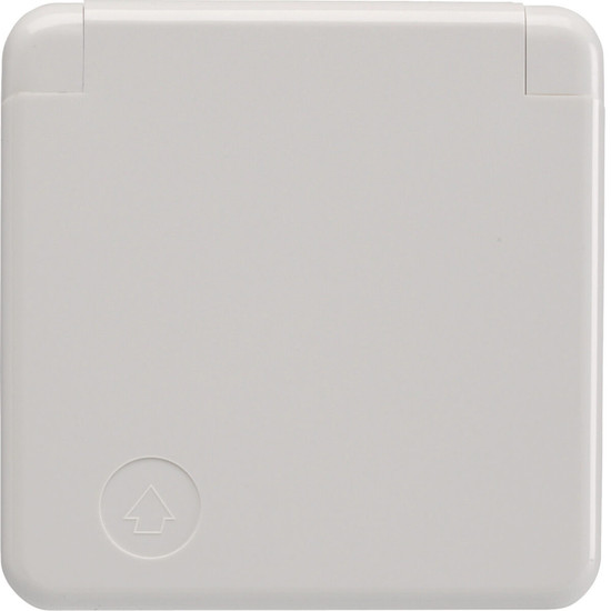 Berker 421109 Steckdose Schuko mit Abdeckplatte und Klappdeckel wg Up IP44 polarweiß. glänzend