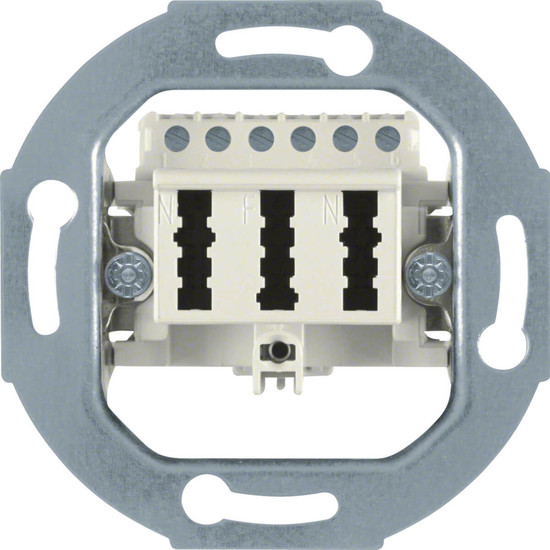 Berker 450002 TAE-Steckdose 3 x 6NFN Modul-Einsätze weiß. matt