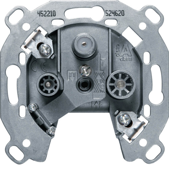Berker 452210 Antennen-Steckdose 3Loch SAT. TV. FM. Einzeldose