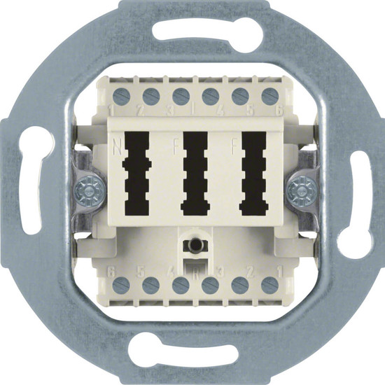 Berker 454402 TAE-Steckdose 2 x 6/6NFF Modul-Einsätze weiß. matt