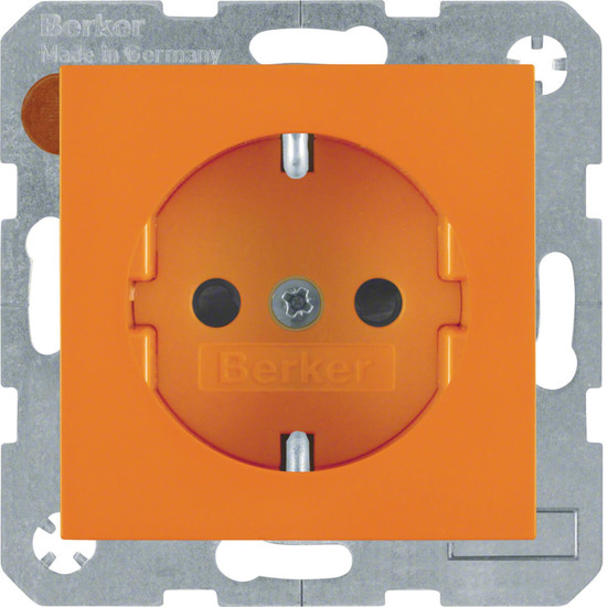Berker 47238914 Steckdose Schuko mit erhöhtem Berührungsschutz S.1/B.3/B.7 orange. glänzend