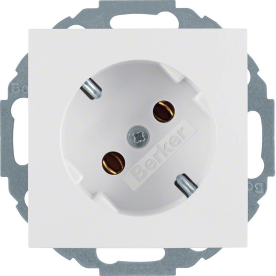 Berker 47278989 Steckdose Schuko 45° S.1/B.3/B.7 polarweiß. glänzend