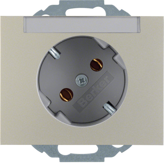 Berker 47287104 Steckdose Schuko 45° mit Beschriftungsfeld K.5 edelstahl. lackiert