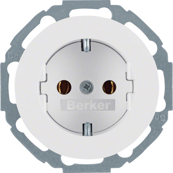 Berker 47452089 Steckdose Schuko Serie R.Classic polarweiß. glänzend