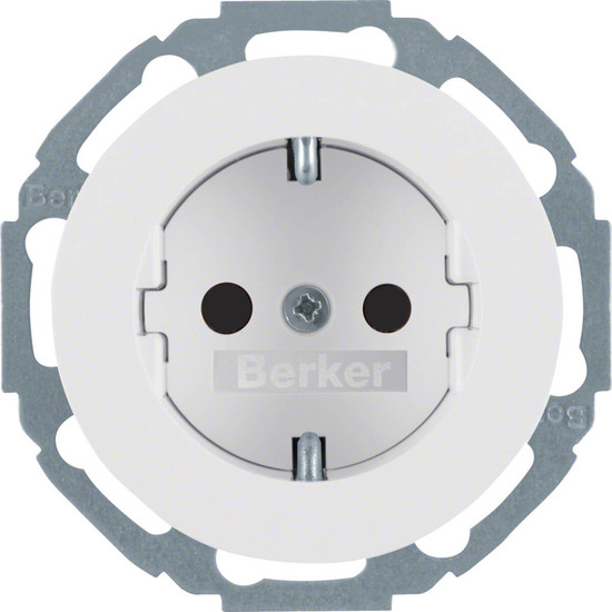 Berker 47552089 Steckdose Schuko m. erhöhtem Berührungsschutz Serie R.Classic polarweiß.glänzend