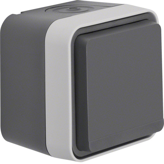 Berker 47633505 Steckdose Schuko m. Klappdeckel u. erh. Berührungsschutz W.1. grau