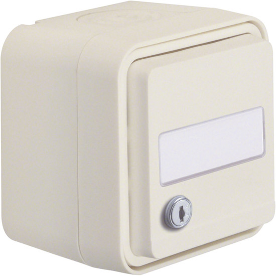 Berker 47893502 Steckdose Schuko mit Klappd.. Beschriftungsfeld. gl.Schließung AP W.1 polarweiß