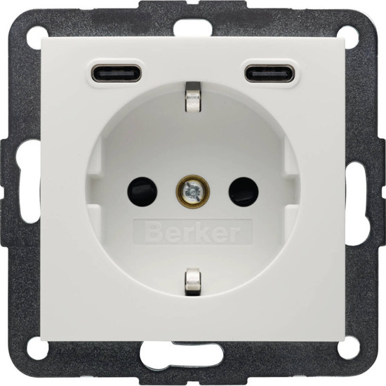 Berker 48158989 Steckdose SCHUKO/USB CC 20W PD S1 pw gl
