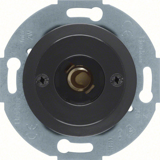 Berker 510401 Drucktaster und Lichtsignal E10 mit Z.-Stk. 1930/Glas/Palazzo schwarz. glänzend