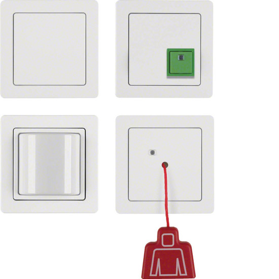 Berker 52006089 Notruf-Set mit Rahmen Q.1 polarweiß. samt