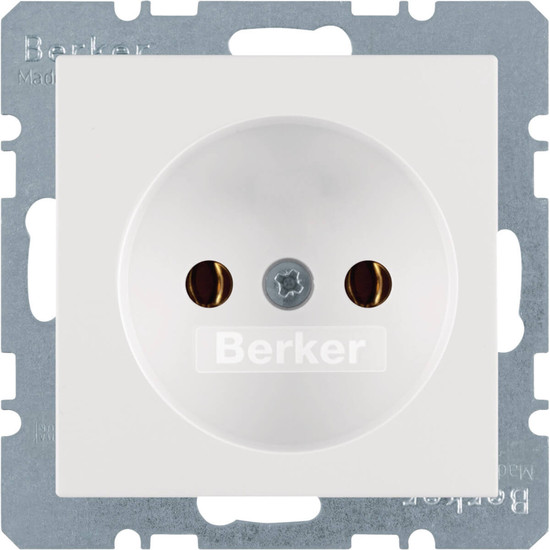 Berker 6161036089 Steckdose ohne Schutzkontakt Q.x polarweiß. samt