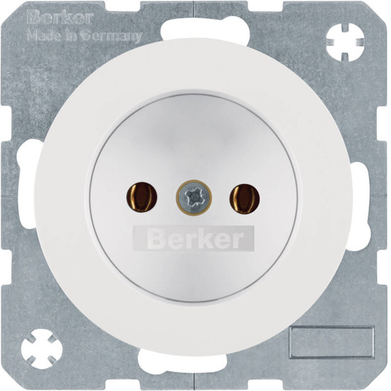 Berker 6167032089 Steckdose ohne Schutzkontakt R.1/R.3 polarweiß. glänzend