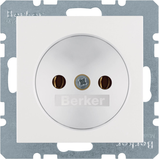 Berker 6167038989 Steckdose ohne Schutzkontakt S.1/B.3/B.7 polarweiß. glänzend