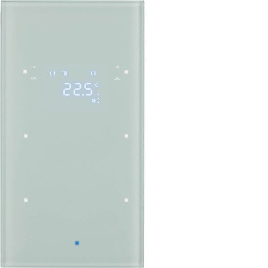 Berker 75642030 Glas-Sensor 2fach mit Temperaturregler TS Sensor. polarweiß