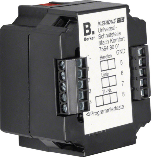 Berker 75648001 Universalschnittstelle 8fach Komfort Up KNX schwarz