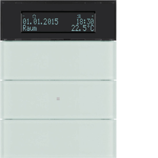 Berker 75663590 Tastsensor 3fach mit Temperaturregler und Display B.IQ Glas. polarweiß