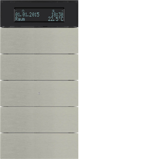 Berker 75665593 Tastsensor 5fach mit Temperaturregler und Display B.IQ Edelstahl Rostfrei