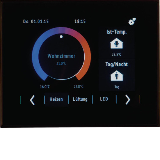 Berker 75740101 KNX Touch Control mit 3.5 Touch-Display und integrierter BCU