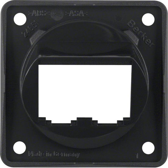 Berker 845582510 Tragplatte 2fach für BTR-/E-DAT Module. Integro Modul-Einsätze. schwarz gl.