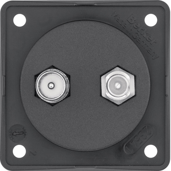 Berker 845632503 Antennen-Verbinderdose TV/SAT. Integro Modul-Einsätze. schwarz matt