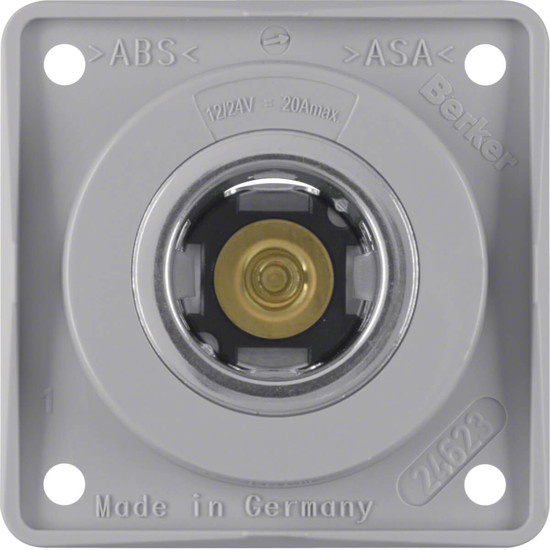 Berker 845712507 Power Steckdose 12 V. Integro Modul-Einsätze. grau glänzend