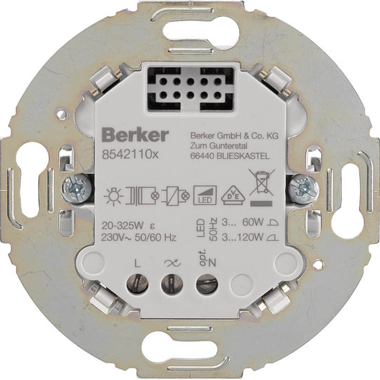 Berker 85421101 Universal Tastdimmer 1fach (R.L. C. LED). Tragring rund