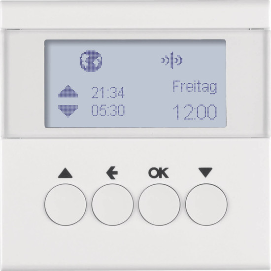 Berker 85745189 KNX-Funk Jalousie-Schaltuhr quicklink S.1/B.3/B.7 polarweiß. glänzend
