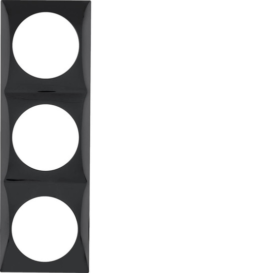 Berker 918192510 Rahmen 3fach. Integro Flow. schwarz glänzend